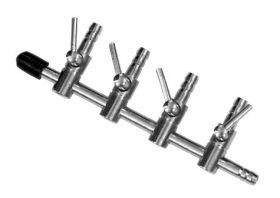 Metal splitter for air and water - 4 outputs