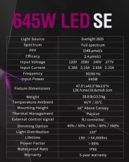 TOMAX 645W LED Grow Light SE Full Spectrum - Growth and Flowering