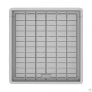 Square Danish Tray 120x120cm without outlet – top view drainage channels
